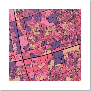 Markham Map Pattern in Purple & Pink Posters and Art